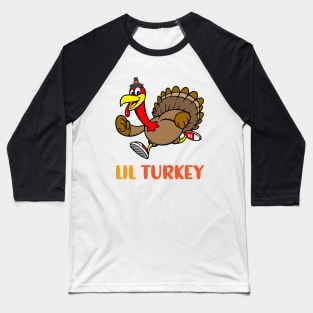 Thanksgiving Kids Cute Lil Turkey Toddler Baseball T-Shirt